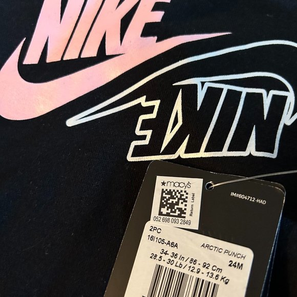 NIKE ARTIC PUNCH & BLACK WITH SWOOSH SWEAT TOP - Picture 9 of 11